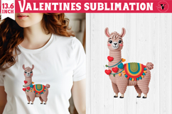 Crochet Valentines Day sublimation | Knitted lama Product Image 1