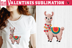 Crochet Valentines Day sublimation | Knitted lama Product Image 1