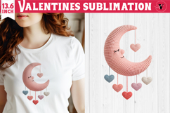 Crochet Valentine Day sublimation | Knitted moon Product Image 1