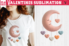 Crochet Valentine Day sublimation | Knitted moon Product Image 1