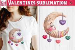 Crochet Valentine Day sublimation | Knitted moon Product Image 1