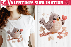 Crochet Valentines Day sublimation | Knitted love bird Product Image 1