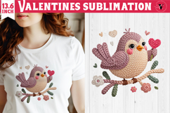 Crochet Valentines Day sublimation | Knitted love bird Product Image 1