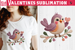 Crochet Valentines Day sublimation | Knitted love bird Product Image 1
