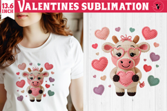 Crochet Valentines Day sublimation | Knitted love cow Product Image 1