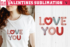 Crochet Valentines Day sublimation | Knitted Love You Product Image 1