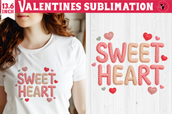 Crochet Valentines Day sublimation | Knitted Sweet heart Product Image 1