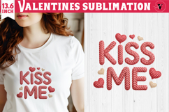 Crochet Valentines Day sublimation | Knitted Kiss Me Product Image 1