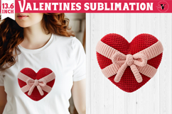 Crochet Valentine Day sublimation | Knitted Heart Product Image 1