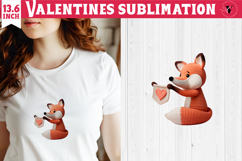 Crochet Valentines Day sublimation | Knitted Fox Product Image 1
