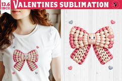 Crochet Valentines Day sublimation | Knitted Bow Product Image 1