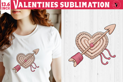 Crochet Valentines Day sublimation | Knitted heart and arrow Product Image 1
