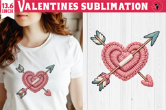 Crochet Valentines Day sublimation | Knitted heart and arrow Product Image 1