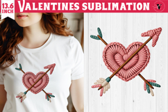 Crochet Valentines Day sublimation | Knitted heart and arrow Product Image 1