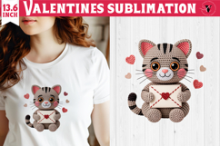 Crochet Valentines Day sublimation | Knitted Kitty Product Image 1