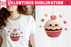Crochet Valentines Day sublimation | Knitted Cake Product Image 1