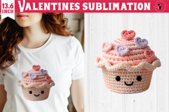 Crochet Valentines Day sublimation | Knitted Cake Product Image 1