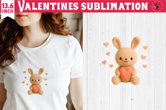 Crochet Valentines Day sublimation | Knitted Bunny Product Image 1