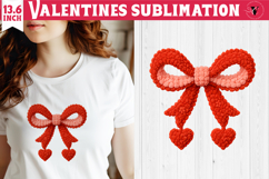 Crochet Valentines Day sublimation | Knitted Bow Product Image 1
