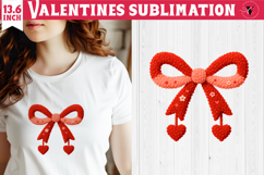 Crochet Valentines Day sublimation | Knitted Bow Product Image 1