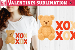 Crochet Valentines Day sublimation | Knitted Bear Product Image 1