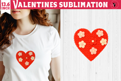 Crochet Valentine Day sublimation | Knitted Heart Product Image 1