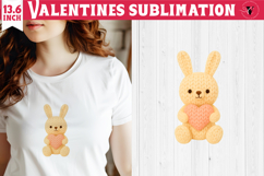 Crochet Valentines Day sublimation | Knitted Bunny Product Image 1
