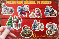 Crochet Yarn Christmas PNG, animal Crochet Christmas PNG Product Image 1