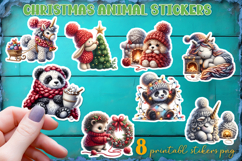 Crochet Yarn Christmas PNG, animal Crochet Christmas PNG Product Image 1