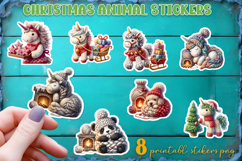 Crochet Yarn Christmas PNG, animal Crochet Christmas PNG Product Image 1