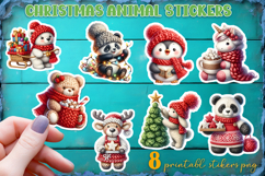 Crochet Yarn Christmas PNG, animal Crochet Christmas PNG Product Image 1