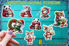 Crochet Yarn Christmas PNG, animal Crochet Christmas PNG Product Image 1