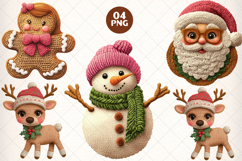 Crochet Yarn Christmas PNG, Pink Crochet Christmas PNG Product Image 1