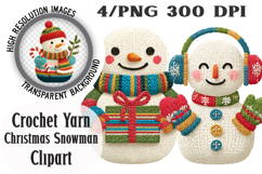Crochet Yarn Christmas Snowman Clipart Product Image 1