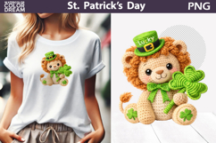 St. Patrick's Day Animal Clipart | Crochet Lion Clover Product Image 1