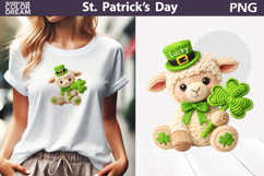 St. Patrick's Day Animal Clipart | Crochet Sheep Clover Product Image 1