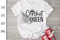 Crochet SVG - Crochet Queen with Ball of Yarn Cut File