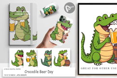 Digital Paper Crocodile Beer Day Product Image 1