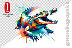 Cute Crocodile Clipart - PNG File Product Image 1