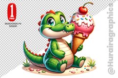 Cute Crocodile Clipart - PNG File Product Image 1