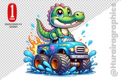 Cute Crocodile Clipart - PNG File Product Image 1