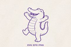 Mardi Gras Alligator SVG | Cute Carnival Crocodile Clipart Product Image 1