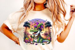 Mardi Gras Crocodile PNG, Mardi Gras Sublimation, Mardi Gras Product Image 1