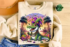 Mardi Gras Crocodile PNG, Mardi Gras Sublimation, Mardi Gras Product Image 3