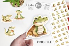 Watercolor Sticker Crocodile Wildlife Product Image 1