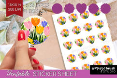 Crocus Modern Floral Round Sticker Sping Flower Printable Product Image 1