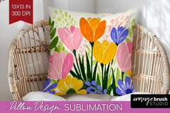 Crocus Modern Floral Pillow Sublimation Sping Flower Pillow Product Image 1