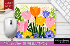 Crocus Modern Floral Mouse Pad Sublimation Sping Flower Product Image 1