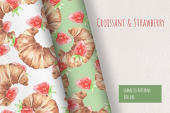Watercolor Croissant Pattern Set Product Image 3