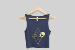 Vintage Mystic Skull and lotus flower in female hands Product Image 3